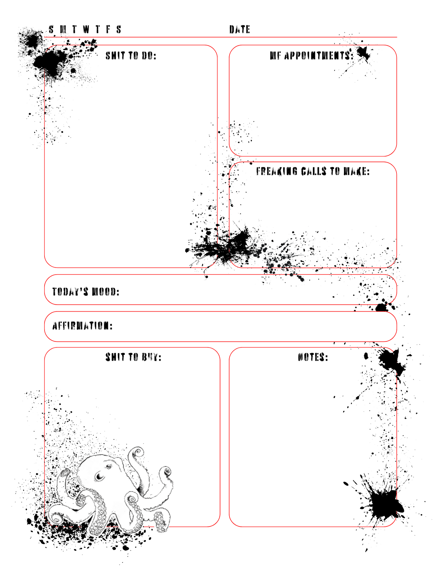 Splatter Ink Notepad